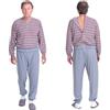 FERRUCCI COMFORT Pigiama Tuta Intera Sanitario Uomo con Cerniera Zip sul Dorso - 9013 - per Anziani, Alzheimer, Demenza e Incontinenza (IT, Testo, M, Regular, Regular, Grigio Rigato)