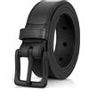 ITAY Belts Cintura TSA in pelle pieno fiore - Cintura ipoallergenica, regolabile e priva di nichel per uomini