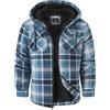SwissWell Camicia Boscaiolo Uomo Giacca Flanella a Quadri Spessi Fodera di Peluche Felpa Cappuccio Foderata Casual Uomo Felpa con Cappuccio in pile Giacca Invernale con Tasca