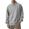 Generic M-5Xl - Polo da uomo a maniche lunghe, con scollo a contrasto, vestibilità normale, per il tempo libero, per lo sport, casual, classico, taglie grandi, taglie forti
