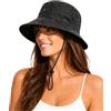 SHINCHIC Cappello da pescatore resistente all'acqua con protezione solare UPF 50+, ripiegabile con tesa, boonie per donne e uomini, estivo, leggero, per escursionismo e attività all'aperto, cappello, nero