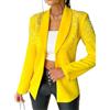 Goolecrimp Blazer da Donna Primaverile con Paillettes da Ufficio Casual a Maniche Lunghe Lucido con Paillettes Elegante Tinta Unita Piccolo Giacca (Giallo,M)