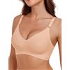LEYSHE Reggiseno Senza Ferretto Donna Reggiseno Push-Up Senza Cuciture Lovable Reggiseni Reggiseno Senza Ferretto Imbottito Reggiseno Comodo,Beige,L