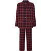 El Búho Nocturno Pigiama Uomo Invernale Natalizio - Flanella Cotone 100% Aperto Davante Bottoni/Pile Pesante Polare Velluto Righe - Caldo Due Pezzi Tasche Taglie Forti, 100% Cotone, Rosso, 3XL