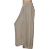 Fantasy Pantaloni Lunghi Seta Larghi Palazzo Vaporosi Elegante Casual Elasticizzato in Vita Ragazza Donna Moda Glamoure