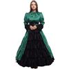 GRACEART Vittoriano Abito da Ballo da Donna Carnevale Costume di Carnevale (XL, Verde)