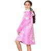 RAIS Coperta con cappuccio oversize per bambini, unisex, si illumina al buio, foderata in pile Sherpa, morbida coperta con cappuccio UK, Stella rosa., 3-6 anni