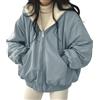 Generic Cappotti invernali da donna in pile spesso foderato caldo con cappuccio giacca parka tinta unita double face leggero piumino accogliente caldo a maniche lunghe parka cappotto casual con zip intera