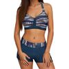 RYTEJFES Costume Due Pezzi Donna Curvy Bagno Sexy sotto Mare Modellante Bikini Costumino Sportivo Set sopra Push Up Top Nuoto Volant Piscina Contenitivo