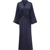 V Vaborous Vestaglie lunghe da donna in raso morbido, vestaglie lunghe in seta, vestaglie a lunghezza intera, kimono, vestaglie da bagno setose, vestaglie da camera, Colore: blu navy., Small-Medium