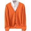 Dcvmvmn Cappotto invernale da uomo in lana merino cashmere con scollo a V cardigan casual tinta unita imbottito in maglia calda cappotto
