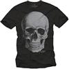MAKAYA Death Skull Cranio T-Shirt Gotico Maglietta Biker Uomo Nera XXXXXL