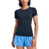 CRZ YOGA Senza Cuciture Maglia Lunghezza Anca | Allenamento, Senza Sfregamenti, Vestibilità Snella, Maniche Raglan, Ventagli Rete, Maniche Corte, Collo Rotondo, per Donna