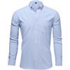 Casey Kevin Camicia Uomo Maniche Lunghe - 100% Cotone - Regular Fit - Colletto con Bottoni Casual Camicie con Tasche