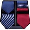 HISDERN Lotto 3 PCS Cravatta da uomo Polka Dot Check Stripe tinta unita Festa di nozze Fazzoletto Cravatta e fazzoletto - Set multipli