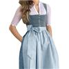 YOSUWOAI Abito da donna midi in stile dirndl, lungo, disponibile in taglie forti, con camicetta, vintage, elegante, outfit per feste, cocktail, serate, costume per l'Oktoberfest, G grigio., M
