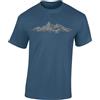 Baddery Maglietta da Escursione da Uomo - „Cime Alpine" (Blu Denim XL)