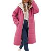 Vancavoo Cappotto Donna Invernale Lungo Reversibile Giacca Trapuntata | Parka Idrorepellente con Interno in Pile, Cappuccio Fisso, Zip Integrale e Tasche Laterali