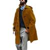 FZKun Duffle coat lungo da uomo in misto lana con cappuccio Toggle Duffle cappotti caldo lavoro giacca a vento
