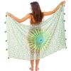 Mandala Life ART Boho Chic Pareo - Mandala Pareo - Copricostume da Bagno - Abito da Spiaggia - Wrap, Turchese Pavone, Taglia Unica