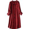 DSKK Camicia da Notte Donna Maniche Lunghe Cotone Flanella Plaid Scozzese Pigiama Abbottonato Pigiama da Donna (9#, M)
