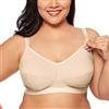 Gratlin Donna Reggiseno Allattamento Cotone Senza Ferretto Taglie Forti Beige 10F