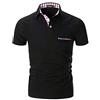 APAELEA Moda Plaid Collare Polo Uomo Manica Corta Cotone Tshirt Business Golf,Nero,3XL