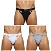 Alienjoy Jockstrap perizoma per uomo sexy uomo G-Strings biancheria intima stretch cotone slip thong sostenitore atletico sport mutande, nero/bianco/grigio (confezione da 3), M