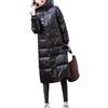 Vagbalena Donna Inverno lungo Sottile Caldo Lucido con Cappuccio Piumino Moda Sciolto Ispessito con Tasche Parka Cappotto tempo Libero Caldo Cappotto lungo (Nero,4XL)