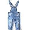 KIDSCOOL SPACE Salopette di Jeans da Bambina,Pantaloni Slim Carini in Denim Srappato da Bambino
