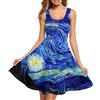 Zwpinitup - Abiti da donna alla moda, a canotta, senza maniche, girocollo, midi, casual, con tasche, per l'estate, Notte stellata di Van Gogh, M
