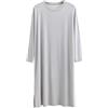 Generic Camicia da Notte da Uomo - Lounge a Maniche Lunghe e Sonno Henley Camicia Pigiama Uomo Ultra Morbida Camicia da Notte in Modal,Ice Gray,XL