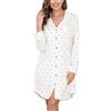 Vlazom Camicia da Notte Donna Invernale Camicie da Notte da Donna a Maniche Lunghe Aperta Davanti con Bottoni Scollo a V，Pere，S