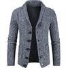 JokeLomple Cardigan Leggero da Uomo - Vintage Maglione a Maniche Lunghe Morbido e Confortevole Giacca Leggera Mezza Stagione in Lana Cachemire Leggero Girocollo Uomo