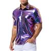Casey Kevin Paillettes Camicia Uomo Magliette Paillette T-Shirt Metallica Discoteca Vestiti Anni 70 Club Maglietta