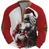 Generisch Maglione da uomo con Babbo Natale - Troyer casual con Babbo Natale sulla chitarra | Cooler Ugly Christmas Sweater per uomini e motociclisti, Stile N01 rosso, XL