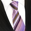 TigerTie Cravatta di seta di design, motivo a righe, larghezza cravatta 8 cm, viola, viola, blu, porpora, crema marrone oliva, Taglia unica