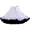 Homipooty Sottogonna elastica da donna in tulle, tutù per feste, multistrato, per cosplay, gonna, lunghezza 40 cm, vita 56-95 cm, bianco nero, 56-100cm