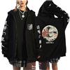 zhedu Felpa con Cappuccio con Cerniera AOT Felpa con Cappuccio A Maniche Lunghe con Cerniera Donna Uomo AOT Grafica Oversize Casual Y2K Streetwear