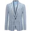 Allthemen Blazer Uomo a Quadri Slim Fit Giacca Elegante Business Tinta Unita Cappotto Vintage con Button Suit per Festa Nozze Blu M