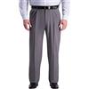 Haggar Men's Premium Comfort Classic Fit Pleat Expandable Waist Pant, Medium Grey, 32Wx32L