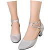HTNEDNST Décolleté con glitter da donna eleganti scarpe da sposa chiuse scarpe da matrimonio da cerimonia con tacco a blocco scarpe da ballo da sala scarpe da ballo comode scarpe con tacco, 41 EU