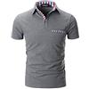 APAELEA Moda Plaid Collare Polo Uomo Manica Corta Cotone Tshirt Business Golf