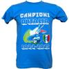 Generico T-Shirt Napoli Campione d'Italia 2024-2025 4 Scudetto, Disponibile in Blu, Bianco, Nero, Taglie da Adulto (IT, Testo, XS, Regular, Regular, Azzurro)