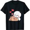 OrcoW Panda Bear Hug Bubu Valentines Days T-Shirt, Nero, 5XL