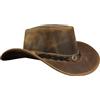 Leatherick Cappello da Cowboy in Pelle Scamosciata Cappello in Vera Pelle di Vacchetta dell'outback Occidentale in Pelle Scamosciata Stile Australiano