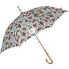 PERLETTI GREEN Ombrello Donna Ecologico con Tessuto Riciclato Automatico - Ombrello Antivento Lungo Manico in Legno Biodegradabile - Ombrello Ecosostenibile Resistente - Diametro 102 cm (Acquerello)
