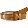 styleBREAKER Cintura unisex stretta unisex in vera pelle Unicolore con fibbia in rilievo, in pelle Unicolore, può essere accorciata 03010115, colore:Cammello, dimensione:95cm