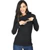 MijaCulture Neli M007 - Maglione 2 in 1 per allattamento, Nero , M