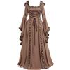 Generic Costume medievale da donna, stile rinascimentale, vintage, a tunica, gotico, in velluto, stile irlandese, taglie forti, a vita alta, maxi abito da principessa, abito principessa, costume